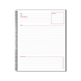Wirebound Guided Business Notebook, Meeting Notes, Dark Gray, 11 X 8.25, 80 Sheets