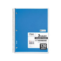 Spiral Notebook, 3 Subjects, Medium-college Rule, Assorted Color Covers, 11 X 8, 120 Sheets