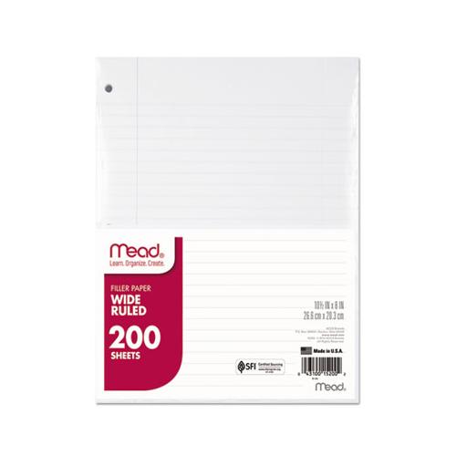 Filler Paper, 3-hole, 8 X 10.5, Wide-legal Rule, 200-pack