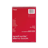 Spell-write Wirebound Steno Book, Gregg Rule, 6 X 9, White, 80 Sheets