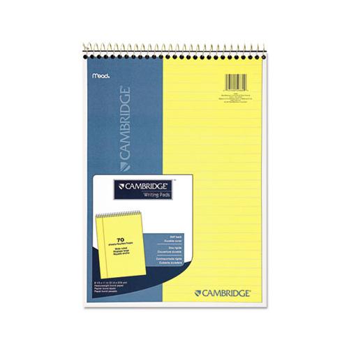 Stiff-back Wire Bound Notebook, 1 Subject, Wide-legal Rule, Canary-blue Cover, 8.5 X 11.5, 70 Sheets