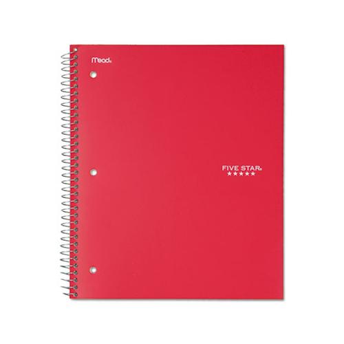 Wirebound Notebook, 1 Subject, Medium-college Rule, Red Cover, 11 X 8.5, 100 Sheets