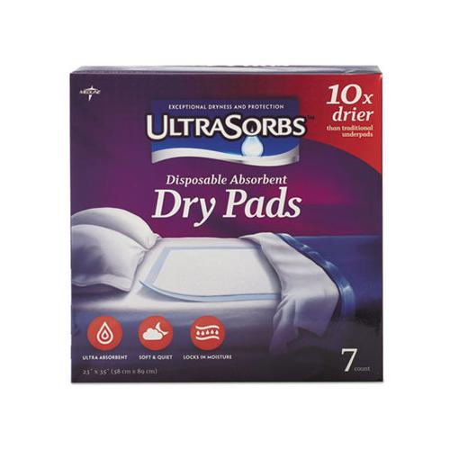 Ultrasorbs Disposable Dry Pads, 23" X 35", Blue, 7-box