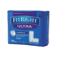 Fitright Ultra Protective Underwear, Large, 40" To 56" Waist, 20-pack, 4 Pack-carton