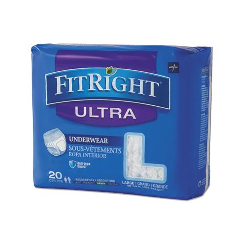 Fitright Ultra Protective Underwear, Large, 40" To 56" Waist, 20-pack