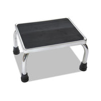 Foot Stool, 1-step, 16w X 12d X 8.25h, Steel, Chrome-black Mat