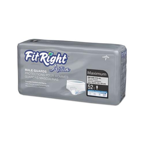 Fitright Active Male Guards, 6" X 11", White, 52-pack
