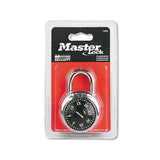 Combination Lock, Stainless Steel, 1 7-8" Wide, Black Dial