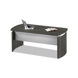 Medina Series Laminate Curved Desk Top, 72w X 36d X 29.5h, Gray Steel