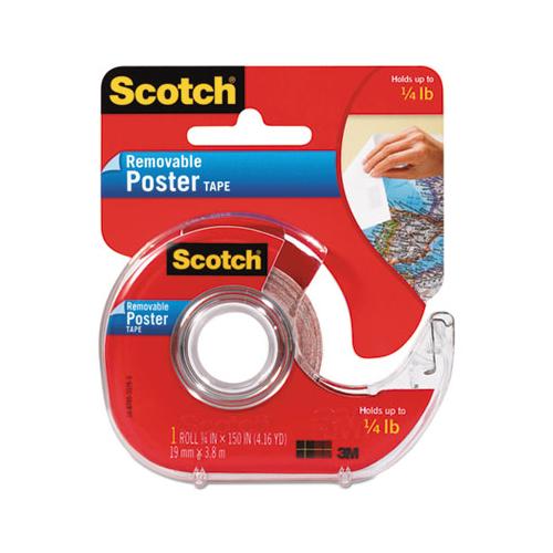 Wallsaver Removable Poster Tape, 1" Core, 0.75" X 12.5 Ft, Clear
