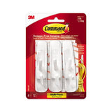 General Purpose Hooks Multi-pack, Medium, 3 Lb Cap, White, 6 Hooks And 12 Strips-pack