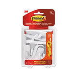 General Purpose Hooks, Medium, 3 Lb Cap, White, 20 Hooks And 24 Strips-pack