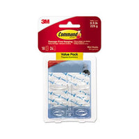 Clear Hooks And Strips, Plastic, Mini, 18 Hooks And 24 Strips-pack