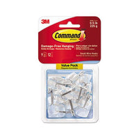 Clear Hooks And Strips, Plastic-wire, Small, 9 Hooks With 12 Adhesive Strips Per Pack