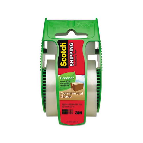 Greener Commercial Grade Packaging Tape With Dispenser, 1.5" Core, 1.88" X 58.33 Ft, Clear