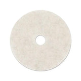 Ultra High-speed Natural Blend Floor Burnishing Pads 3300, 20" Dia., White, 5-ct