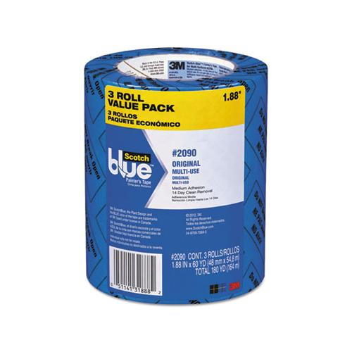 Original Multi-surface Painter's Tape, 3" Core, 1.88" X 60 Yds, Blue, 3-pack