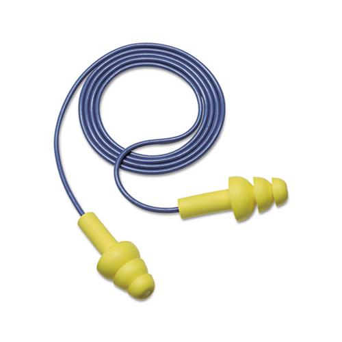 E·a·r Ultrafit Earplugs, Corded, Premolded, Yellow, 100 Pairs