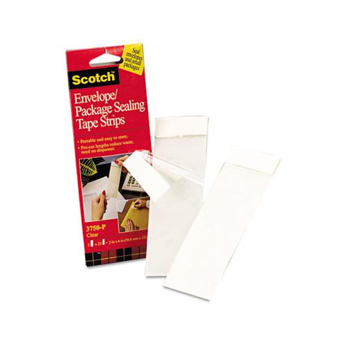 Envelope-package Sealing Tape Strips, 2" X 6", Clear, 50-pack