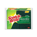 Heavy-duty Scrub Sponge, 4 1-2" X 2 7-10" X 3-5", Green-yellow, 6-pack