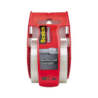 Reinforced Strength Shipping And Strapping Tape In Dispenser, 1.5" Core, 1.88" X 10 Yds, Clear