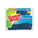 Non-scratch Multi-purpose Scrub Sponge, 4 2-5 X 2 3-5, Blue, 6-pack