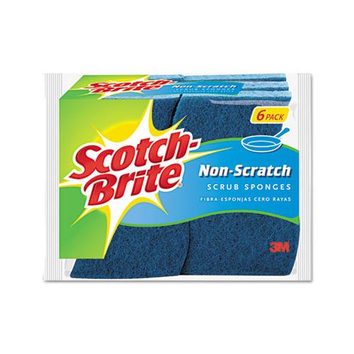 Non-scratch Multi-purpose Scrub Sponge, 4 2-5 X 2 3-5, Blue, 6-pack