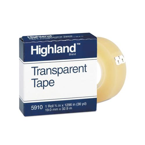 Transparent Tape, 1" Core, 0.75" X 36 Yds, Clear