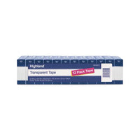 Transparent Tape, 1" Core, 0.75" X 83.33 Ft, Clear, 12-pack