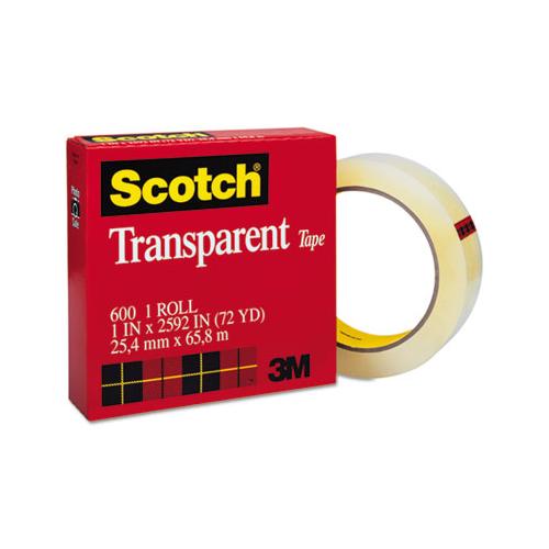 Transparent Tape, 3" Core, 1" X 72 Yds, Transparent