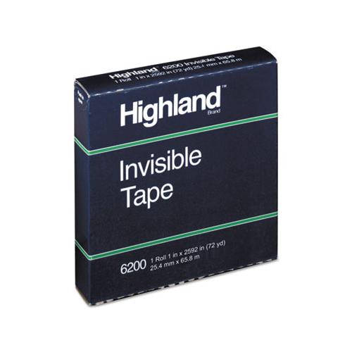 Invisible Permanent Mending Tape, 3" Core, 1" X 72 Yds, Clear