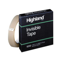 Invisible Permanent Mending Tape, 3" Core, 0.75" X 72 Yds, Clear