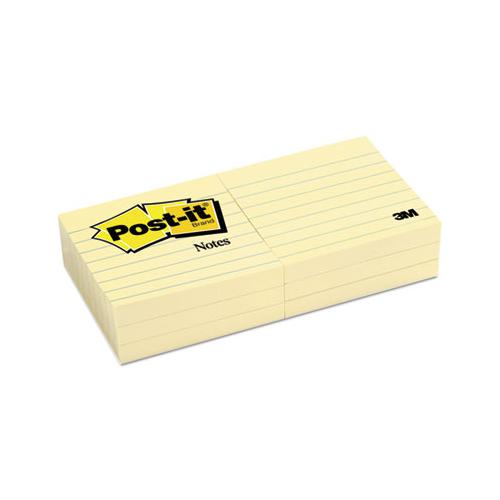 Original Pads In Canary Yellow, 3 X 3, Lined, 100-sheet, 6-pack