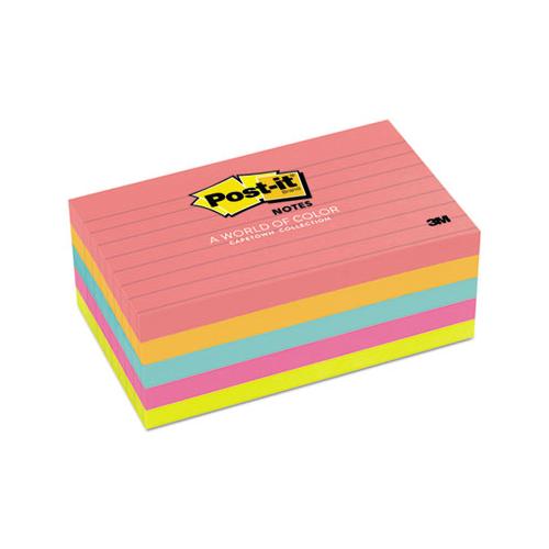Original Pads In Cape Town Colors, 3 X 5, Lined, 100-sheet, 5-pack