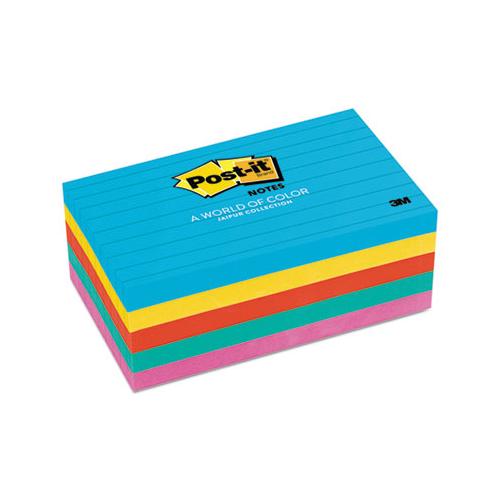 Original Pads In Jaipur Colors, 3 X 5, Lined, 100-sheet, 5-pack