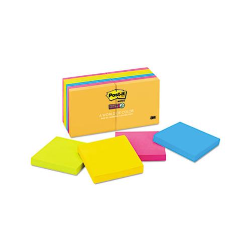 Pads In Rio De Janeiro Colors, 3 X 3, 90-sheet Pads, 12-pack