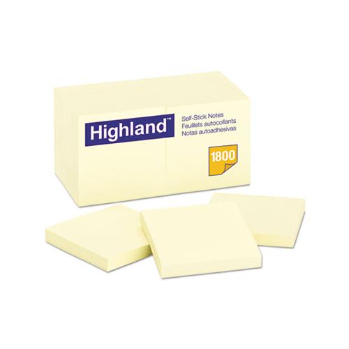 Self-stick Notes, 3 X 3, Yellow, 100-sheet, 18-pack