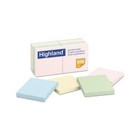 Self-stick Notes, 3 X 3, Assorted Pastel, 100-sheet, 12-pack