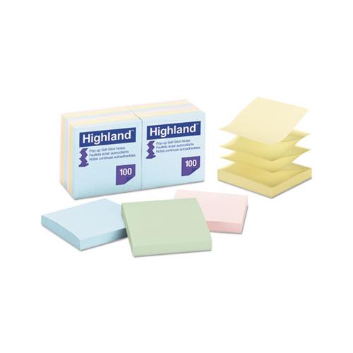Self-stick Pop-up Notes, 3 X 3, Assorted Pastel, 100-sheet, 12-pack