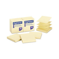 Self-stick Pop-up Notes, 3 X 3, Yellow, 100-sheet, 12-pk