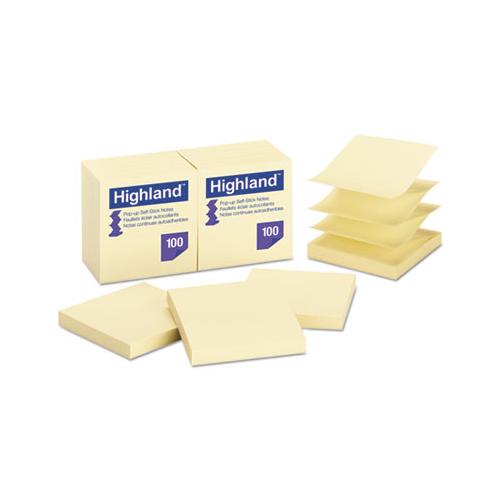 Self-stick Pop-up Notes, 3 X 3, Yellow, 100-sheet, 12-pk