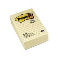 Original Pads In Canary Yellow, Lined, 4 X 6, 100-sheet, 5-pack