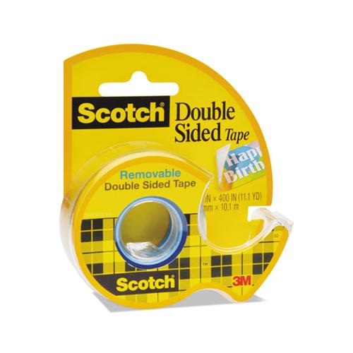 Double-sided Removable Tape In Handheld Dispenser, 1" Core, 0.75" X 33.33 Ft, Clear