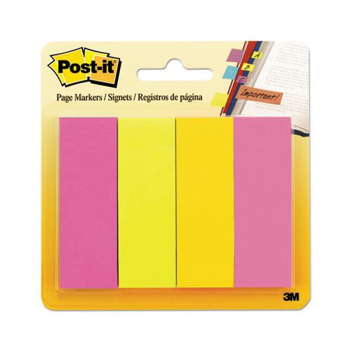 Page Flag Markers, Assorted Brights, 50 Strips-pad, 4 Pads-pack