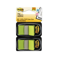 Standard Page Flags In Dispenser, Bright Green, 100 Flags-dispenser