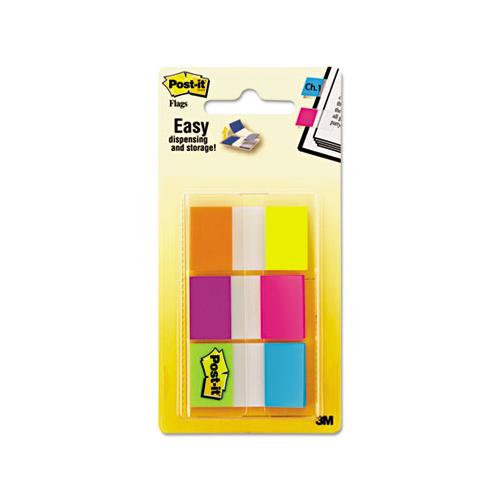 Page Flags In Portable Dispenser, Assorted Brights, 60 Flags-pack