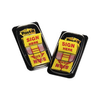 Arrow Message 1" Page Flags, "sign Here", Yellow, 2 50-flag Dispensers-pack