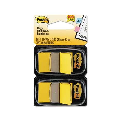 Standard Page Flags In Dispenser, Yellow, 100 Flags-dispenser