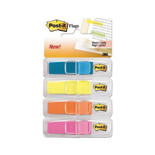 Highlighting Page Flags, 4 Bright Colors, 4 Dispensers, 1-2" X 1 3-4", 35-color