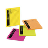 Self-stick Message Pad, 3 7-8 X 4 7-8, Rio De Janeiro Colors, 50-sheet, 4-pack